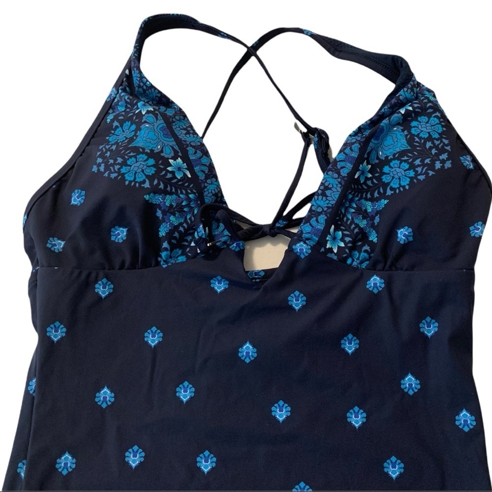 Seafolly Sunflower border Maillot Swimsuit Blue 4 - Picture 4 of 15